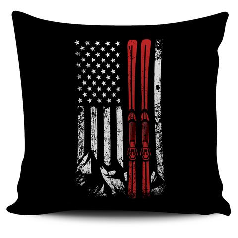 American Ski Love Pillow Cover